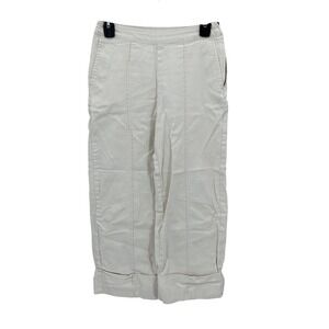 Rachel Comey Target Pants Womens 0 Cream Cropped Cuffed Side Zip Stretch Casual